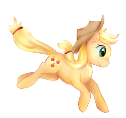 Size: 1371x1286 | Tagged: safe, artist:sleep-powder, applejack, earth pony, pony, female, mare, simple background, solo