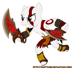 Size: 2000x1894 | Tagged: safe, artist:zantyarz, derpibooru import, god of war, kratos, ponified