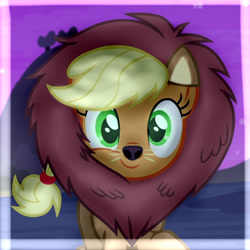 Size: 700x700 | Tagged: safe, artist:joaz-cianbrony, edit, edited screencap, screencap, applejack, earth pony, pony, applelion, clothes, solo