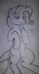 Size: 1849x3517 | Tagged: safe, artist:freezeroffire, rarity, pony, unicorn, body pillow, sketch, solo, traditional art