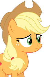 Size: 2026x3093 | Tagged: safe, artist:sketchmcreations, applejack, earth pony, pony, hearthbreakers, cowboy hat, freckles, frown, hat, inkscape, simple background, solo, stetson, transparent background, unsure, vector, wide eyes, worried