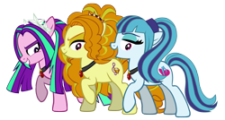 Size: 4608x2463 | Tagged: safe, artist:dragonmaster137, adagio dazzle, aria blaze, sonata dusk, pony, equestria girls, equestria girls ponified, ponified, simple background, the dazzlings, transparent background, vector