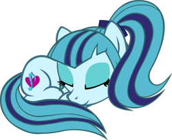 Size: 3000x2442 | Tagged: safe, artist:doctor-g, sonata dusk, curled up, cute, high res, ponified, simple background, sleeping, sonatabetes, transparent background, vector