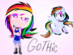 Size: 1024x768 | Tagged: safe, artist:pinkieshy435, derpibooru import, rainbow dash, human, pony, alternate hairstyle, female, goth, human ponidox, humanized, mare, self ponidox