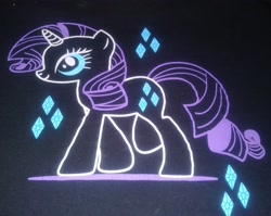 Size: 2933x2340 | Tagged: safe, artist:ponylover88, rarity, clothes, diamond, irl, neon, photo, shirt