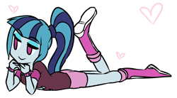 Size: 1023x565 | Tagged: safe, artist:rileyav, sonata dusk, equestria girls, heart, simple background, solo, white background