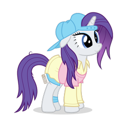 Size: 750x750 | Tagged: safe, artist:dm29, rarity, pony, unicorn, friendship university, backwards ballcap, baseball cap, cap, hat, plainity, simple background, solo, traditional art, transparent background