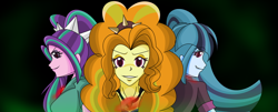 Size: 1024x414 | Tagged: safe, artist:nerukawaiifan, adagio dazzle, aria blaze, sonata dusk, equestria girls, the dazzlings