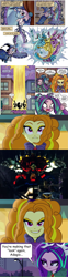 Size: 643x2609 | Tagged: safe, artist:agnesgarbowska, edit, idw, screencap, adagio dazzle, aria blaze, sonata dusk, star swirl the bearded, equestria girls, rainbow rocks, spoiler:comic, spoiler:comicfiendshipismagic3, crossover, devil gundam, g gundam, gundam, mobile fighter g gundam, screencap comic, the dazzlings