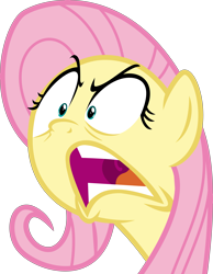 Size: 6143x7920 | Tagged: safe, artist:pink1ejack, fluttershy, pegasus, pony, buckball season, absurd resolution, angry, faic, simple background, solo, transparent background, vector