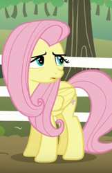 Size: 350x540 | Tagged: safe, screencap, fluttershy, pegasus, pony, buckball season, cropped, cute, female, lidded eyes, mare, open mouth, shyabetes