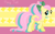 Size: 2560x1600 | Tagged: safe, artist:alicehumansacrifice0, artist:jennieoo, artist:ooklah, derpibooru import, edit, fluttershy, pegasus, pony, abstract background, alternate hairstyle, bow, cute, cutie mark, female, mare, ponytail, raised hoof, shyabetes, solo, wallpaper, wallpaper edit