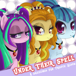 Size: 3000x3000 | Tagged: safe, artist:melodycrystel, adagio dazzle, aria blaze, sonata dusk, pony, equestria girls, rainbow rocks, album cover, equestria girls ponified, ponified, the dazzlings