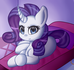 Size: 1449x1377 | Tagged: safe, artist:lunaying, rarity, pony, unicorn, female, looking at you, lying down, mare, solo