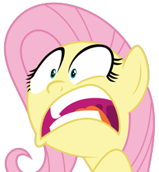 Size: 2953x3189 | Tagged: safe, artist:gebos97531, fluttershy, pegasus, pony, buckball season, .svg available, faic, open mouth, simple background, solo, transparent background, uvula, vector, wide eyes