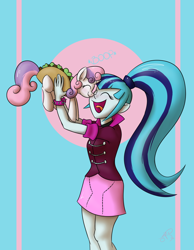 Size: 1024x1317 | Tagged: safe, artist:jorobro, sonata dusk, sweetie belle, equestria girls, boop, cute, diasweetes, pony as food, sonatabetes, sonataco, taco, taco belle, taco suit