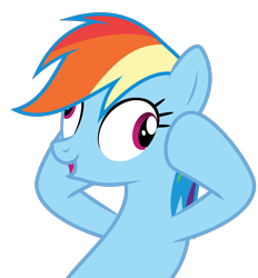 Size: 3000x3239 | Tagged: safe, artist:sollace, derpibooru import, rainbow dash, pegasus, pony, a friend in deed, .svg available, derp, holding head, open mouth, raised hooves, simple background, solo, transparent background, vector