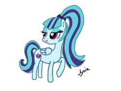 Size: 2592x1936 | Tagged: safe, artist:jyxia, sonata dusk, pegasus, pony, bedroom eyes, ponified, simple background, solo, transparent background