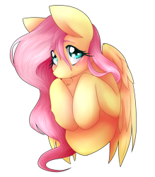 Size: 2100x2400 | Tagged: safe, artist:tetlow-senpai, fluttershy, pegasus, pony, blushing, bust, cute, looking at you, looking up, shyabetes, simple background, solo, transparent background