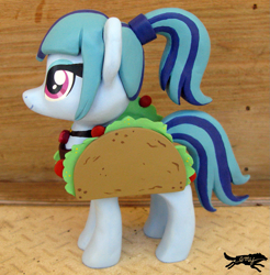 Size: 1027x1042 | Tagged: safe, artist:lostinthetrees, sonata dusk, pony, equestria girls, rainbow rocks, craft, equestria girls ponified, ponified, sculpture, solo, sonataco, taco