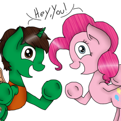 Size: 512x512 | Tagged: safe, artist:vicky181, pinkie pie, oc, oc:frost d. tart, alicorn, pony, alicorn oc, fourth wall, looking at you