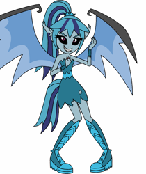 Size: 1075x1280 | Tagged: safe, artist:blondenobody, sonata dusk, demon, equestria girls, race swap, solo, sonata demon, species swap, transformation