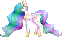 Size: 4158x2512 | Tagged: safe, artist:aki-akino, artist:chaostrical, princess celestia, alicorn, pony, female, mare, simple background, solo, transparent background