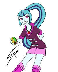 Size: 1024x1280 | Tagged: safe, artist:lethonai, sonata dusk, equestria girls, rainbow rocks, cute, looking at you, smiling, solo, sonatabetes, sonataco, taco