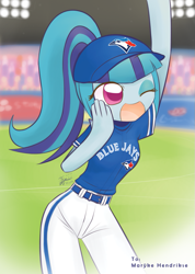 Size: 717x1008 | Tagged: safe, artist:howxu, sonata dusk, equestria girls, baseball, canada, cute, marÿke hendrikse, mlb, solo, sonatabetes, toronto, toronto blue jays