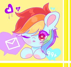 Size: 650x613 | Tagged: safe, artist:door_doorchild, derpibooru import, rainbow dash, pegasus, pony, :o, bust, cute, dashabetes, ear fluff, envelope, female, heart, letter, mare, one eye closed, open mouth, portrait, solo, starry eyes, wingding eyes, wink