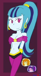 Size: 656x1219 | Tagged: safe, artist:edwinshy, adagio dazzle, aria blaze, sonata dusk, equestria girls, alternate costumes, bad anatomy, belly button, breasts, cleavage, clothes, cosplay, crossover, female, ms paint, shantae, sonata bust, the dazzlings