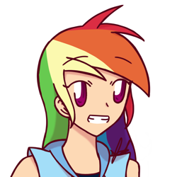 Size: 1000x1000 | Tagged: safe, artist:platinum-starz, derpibooru import, rainbow dash, human, humanized, smiley face