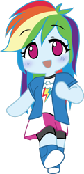 Size: 1024x2109 | Tagged: safe, artist:adammasterart, derpibooru import, rainbow dash, equestria girls, chibi, crossover, cute, dashabetes, female, idolmaster, meme, mio honda, no pupils, open mouth, simple background, solo, step!, transparent background