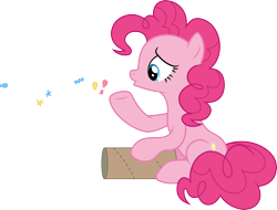 Size: 6500x4944 | Tagged: safe, artist:chrzanek97, pinkie pie, earth pony, pony, the gift of the maud pie, .svg available, absurd resolution, confetti, simple background, solo, transparent background, vector