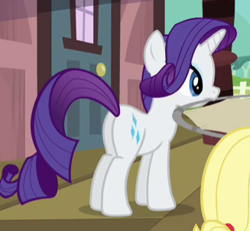 Size: 327x302 | Tagged: safe, screencap, rarity, pony, unicorn, mmmystery on the friendship express, cropped, female, mare, plot, solo focus