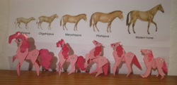 Size: 3591x1737 | Tagged: safe, artist:malte279, pinkie pie, earth pony, horse, pony, craft, evolution, origami, papercraft, solo