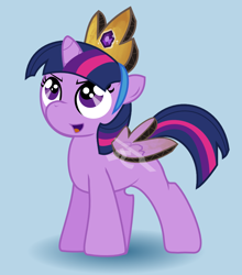 Size: 796x904 | Tagged: safe, artist:rustyscreech, derpibooru import, twilight sparkle, cardboard, cardboard wings, crown, filly, solo, twilight wants to be a princess, twily, younger