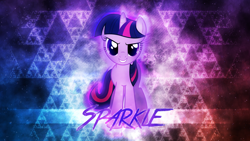 Size: 3840x2160 | Tagged: safe, artist:game-beatx14, artist:proenix, derpibooru import, edit, twilight sparkle, pony, unicorn, 4k, female, looking at you, mare, sierpinski triangle, solo, wallpaper, wallpaper edit