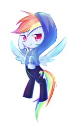 Size: 828x1440 | Tagged: safe, artist:bronyazaych, derpibooru import, rainbow dash, pegasus, pony, better together, equestria girls, clothes, cute, cutie mark, cutie mark on clothes, dashabetes, equestria girls ponified, female, hoodie, looking at you, mare, ponified, simple background, solo, spread wings, white background, wings