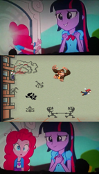 Size: 572x999 | Tagged: safe, derpibooru import, pinkie pie, twilight sparkle, twilight sparkle (alicorn), alicorn, equestria girls, rainbow rocks, donkey kong, flat zone 2, luigi, mario, meme, mr. game & watch, pinkie sticks her face into the portal meme, super smash bros., super smash bros. brawl