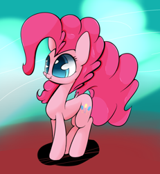 Size: 1024x1109 | Tagged: safe, artist:madacon, pinkie pie, earth pony, pony, female, mare, pink coat, pink mane, simple background, solo