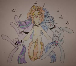 Size: 957x834 | Tagged: safe, artist:bleedingwings12, adagio dazzle, aria blaze, sonata dusk, pegasus, pony, unicorn, ponified, the dazzlings, traditional art