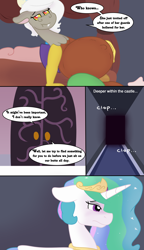 Size: 1500x2600 | Tagged: safe, artist:theimmortalwolf, discord, eris, princess celestia, alicorn, pony, ask, comic, huge eris, pregnant, rule 63, tumblr, tumblr comic