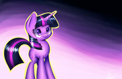 Size: 5950x3850 | Tagged: safe, artist:kawaiipony2, derpibooru import, twilight sparkle, pony, unicorn, female, mare, multicolored mane, purple coat, solo