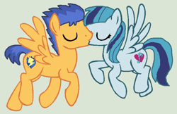 Size: 702x454 | Tagged: safe, artist:themexicanpunisher, flash sentry, sonata dusk, pegasus, pony, base used, equestria girls ponified, female, kissing, male, ponified, senata, shipping, straight