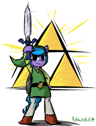 Size: 1425x1875 | Tagged: safe, artist:rawrcharlierawr, oc, crossover, link, nintendo, the legend of zelda, tich