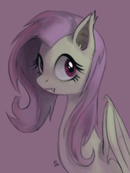 Size: 590x783 | Tagged: safe, artist:ehfa, fluttershy, bat pony, pony, flutterbat, race swap, solo