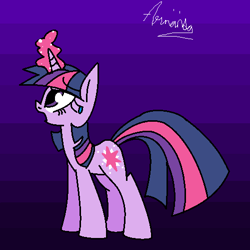 Size: 500x499 | Tagged: safe, artist:blowincloud, derpibooru import, twilight sparkle, crying, glowing horn, magic, open mouth, sad, solo