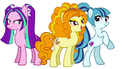 Size: 1606x914 | Tagged: artist needed, safe, adagio dazzle, aria blaze, sonata dusk, ponified, simple background, the dazzlings, transparent background