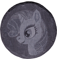 Size: 1182x1218 | Tagged: safe, artist:malte279, rarity, pony, unicorn, bust, craft, portrait, slate, slate engraving